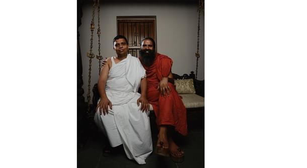 Baba Ramdev with Acharya Balkrishna, CEO of Patanjali(Bandeep Singh/India Today)